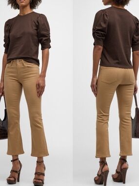 FRAME Le Crop Mini Boot Wax Coated Jeans Vicuna Size 25